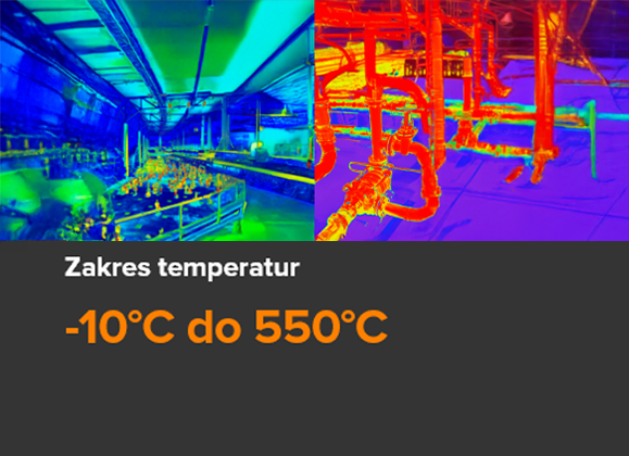 Termowizja - zakres temperatur od -10 st. C do 550 st. C