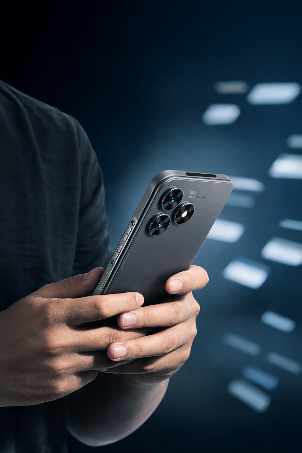 HAMMER BLADE VA 5G  mężczyzna trzyma telefon widok na plecki
