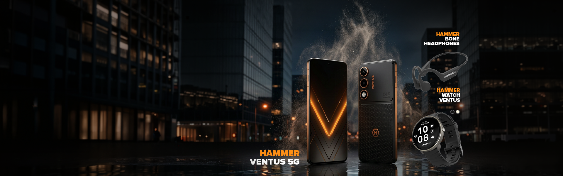 Kup smartfon HAMMER VENTUS 5G i wybierz gratis - smartwatch HAMMER WATCH VENTUS lub słuchawki kostne HAMMER BONE HEADPHONES