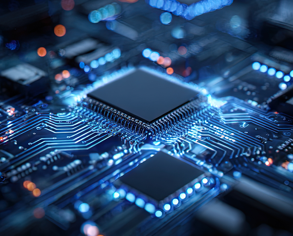 Grafika przedstawiająca układ scalony symbolizujący wydajność smartfona HAMMER VENTUS 5G
