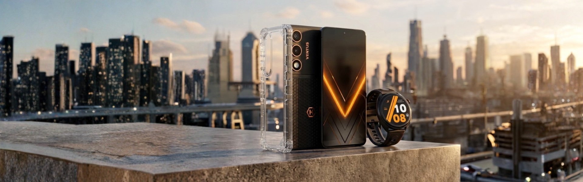 HAMMER VENTUS 5G i HAMMER WATCH VENTUS PRO na tle miasta