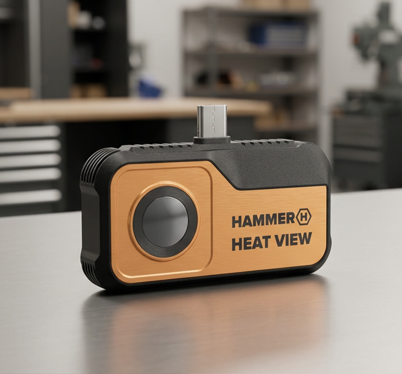 Kamera termowizyjna HAMMER HEAT VIEW w czarno-miedzianej obudowie ze złączem USB-C
