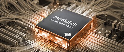 Procesor MediaTek Dimensity 7100 z obsługą 5G w smartfonie HAMMER CONSTRUCTION 3 THERMAL 5G, przedstawiony na płycie głównej