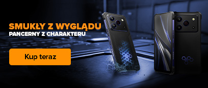 HAMMER BLADE 6 PRO 5G w czarnej obudowie z niebieskim wzorem plastra miodu, wizualizacja wzmocnionej konstrukcji i odporności na uderzenia
