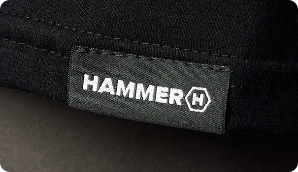 HAMMER  zbliżenie na metkę.   Certyfikat OEKO - TEX