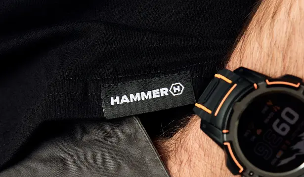 HAMMER T-SHIRT PREMIUM  metka detal na logo i zegarek HAMMER Watch Plus