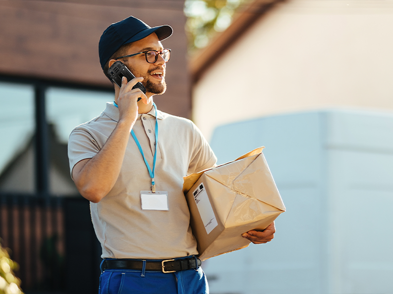 HAMMER POWER PLUS LTE kurier rozmawia przez telefon