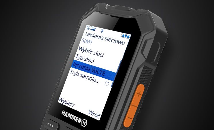 HAMMER VOLTE  menu w telefonie klasycznym wybór Połączenia VOLTE