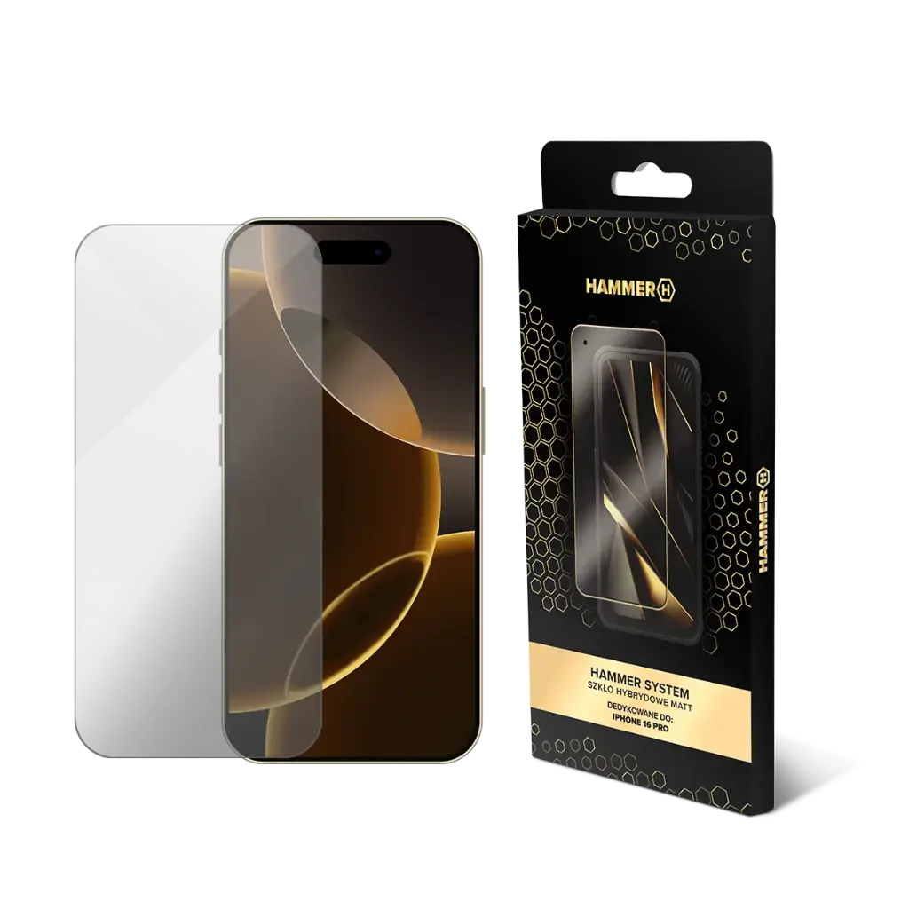 HAMMER SYSTEM Szkło hybrydowe MATT iPhone 16 Pro