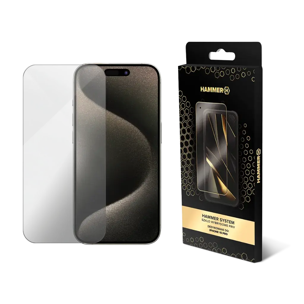 HAMMER SYSTEM szkło hybrydowe PRIV iPhone 15 Pro