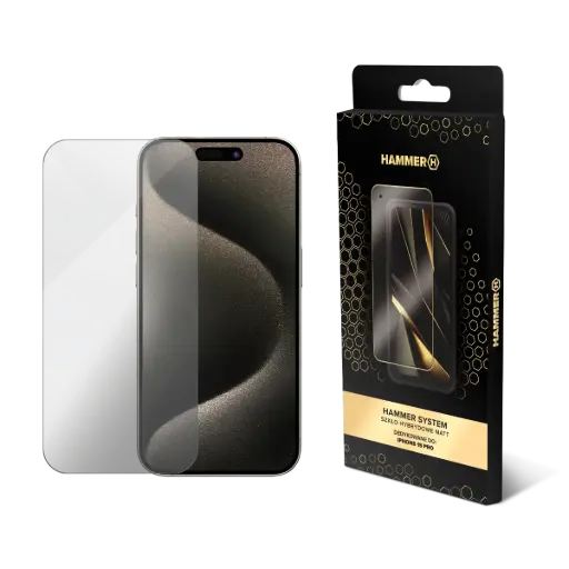 [AKC001580] HAMMER SYSTEM Szkło hybrydowe MATT iPhone 15 Pro