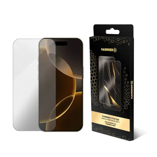 [AKC001582] HAMMER SYSTEM Szkło hybrydowe MATT iPhone 16 Pro